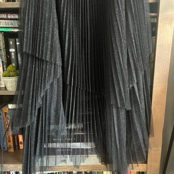 All Saints Veena Metallic Tulle Skirt - Picture 7 of 10